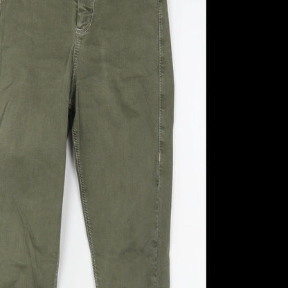 Topshop Womens Green  Cotton Skinny Jeans Size 26 in L24 in Regular