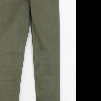 Topshop Womens Green  Cotton Skinny Jeans Size 26 in L24 in Regular