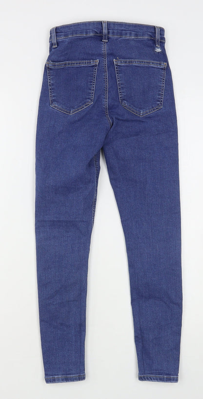 Topshop Womens Blue  Cotton Skinny Jeans Size 26 in L26 in Regular