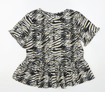 Womens UK Size 6 New Look Multicoloured Basic Blouse