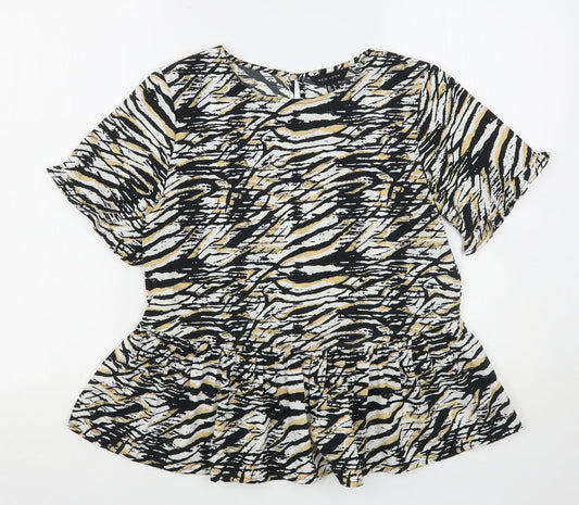 Womens UK Size 6 New Look Multicoloured Basic Blouse