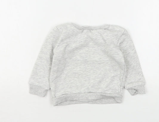 Dunnes Stores Boys Grey  Cotton Pullover Jumper Size 9-12 Months