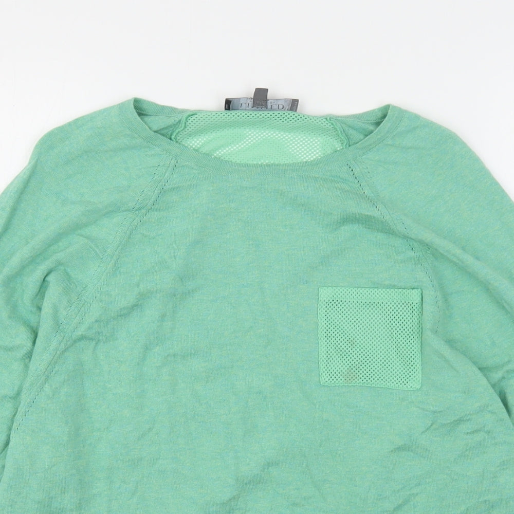 Womens UK Size S Marks and Spencer Green Basic T-Shirt