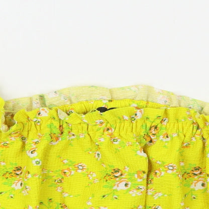 Womens UK Size 10 Topshop Yellow Cropped Tank
