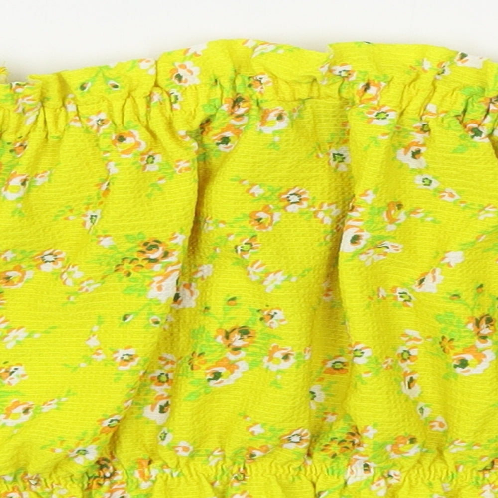 Womens UK Size 10 Topshop Yellow Cropped Tank