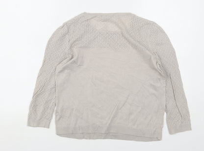 Womens UK Size 12 Marks and Spencer Beige Pullover Jumper