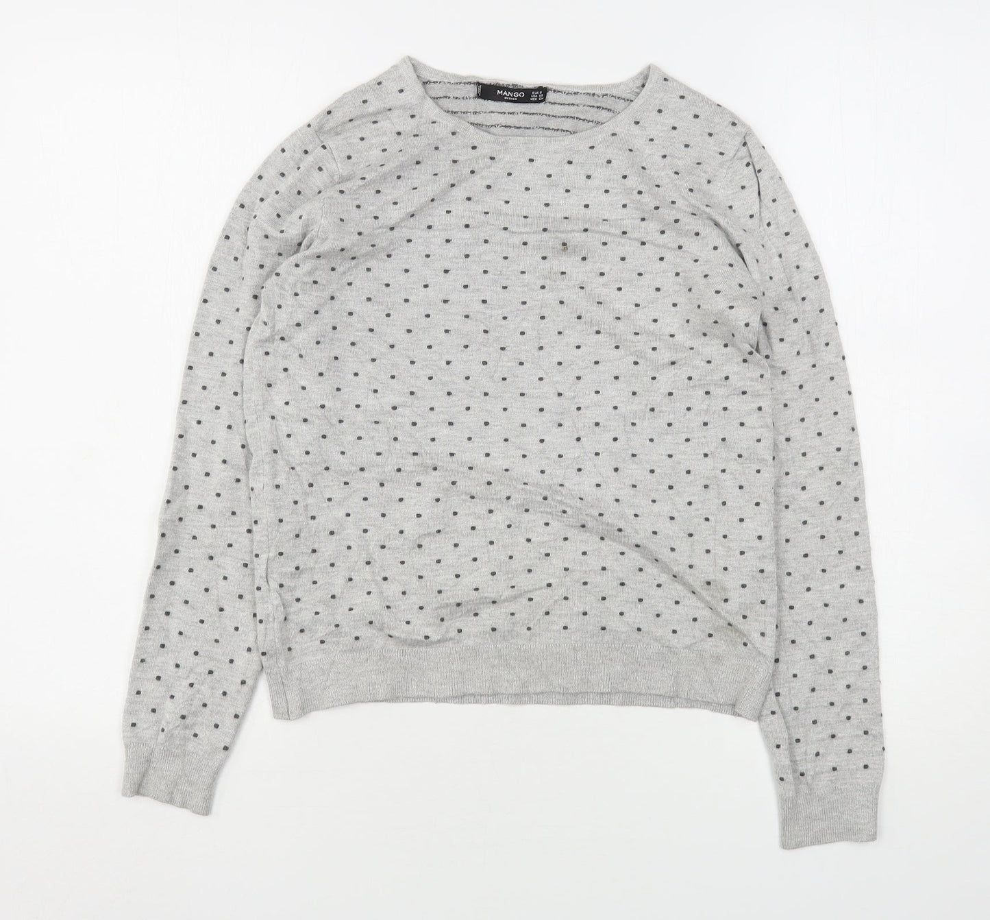 Womens UK Size S Mango Grey Pullover Jumper