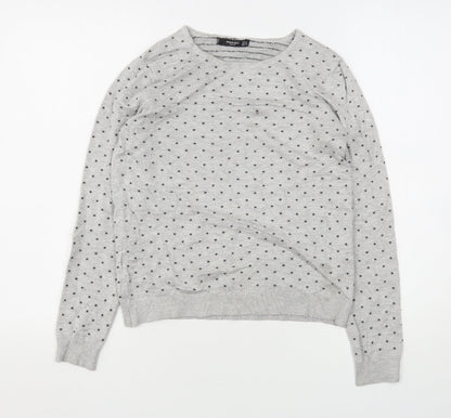 Womens UK Size S Mango Grey Pullover Jumper
