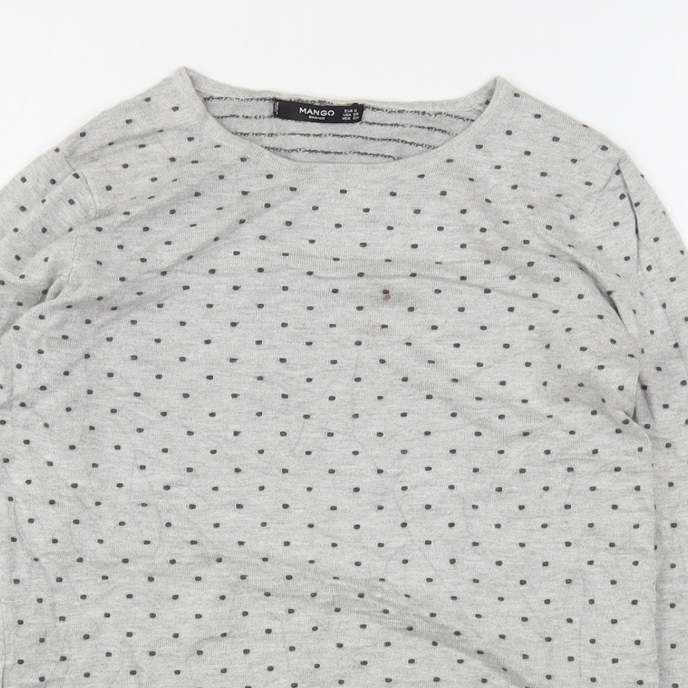 Womens UK Size S Mango Grey Pullover Jumper