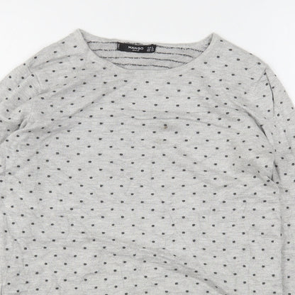 Womens UK Size S Mango Grey Pullover Jumper