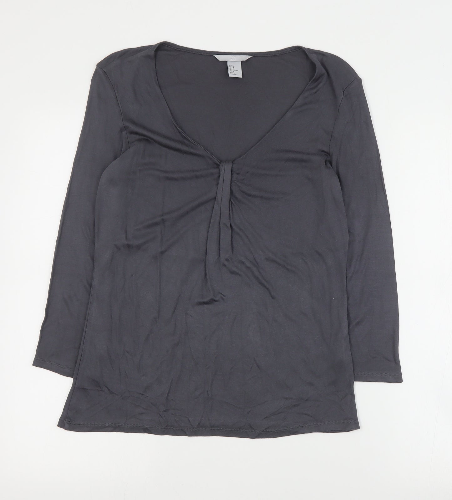 Womens UK Size M H&M Grey Basic Blouse