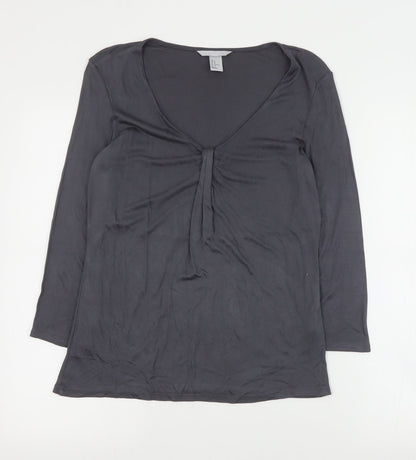 Womens UK Size M H&M Grey Basic Blouse
