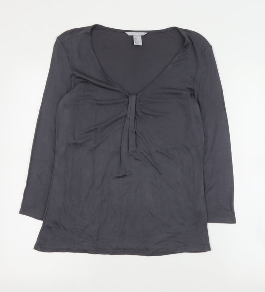 Womens UK Size M H&M Grey Basic Blouse