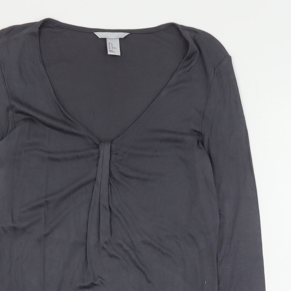 Womens UK Size M H&M Grey Basic Blouse
