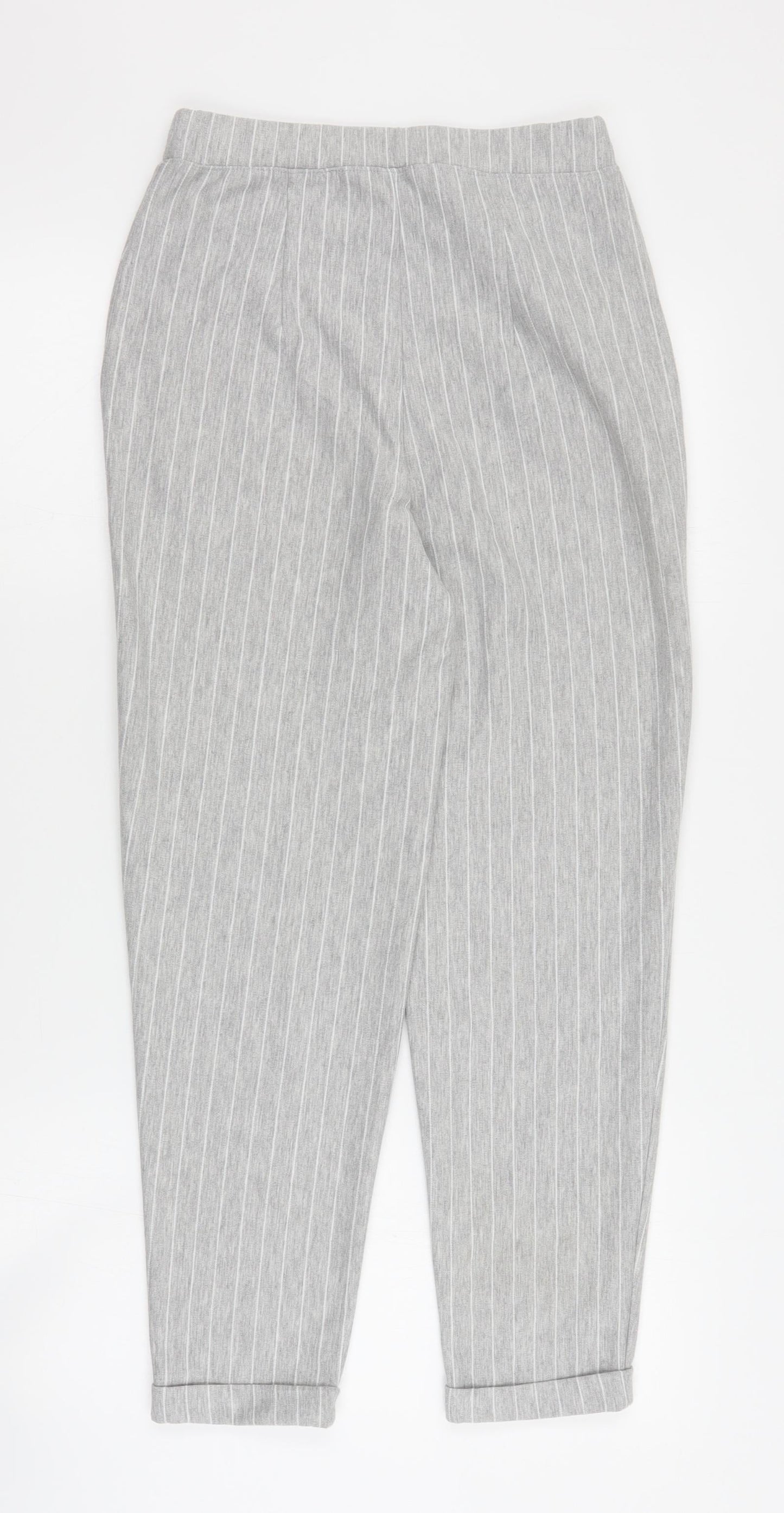 Womens UK Size XS H&M Regular Fit Cropped Grey Trousers