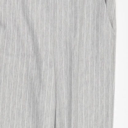 Womens UK Size XS H&M Regular Fit Cropped Grey Trousers