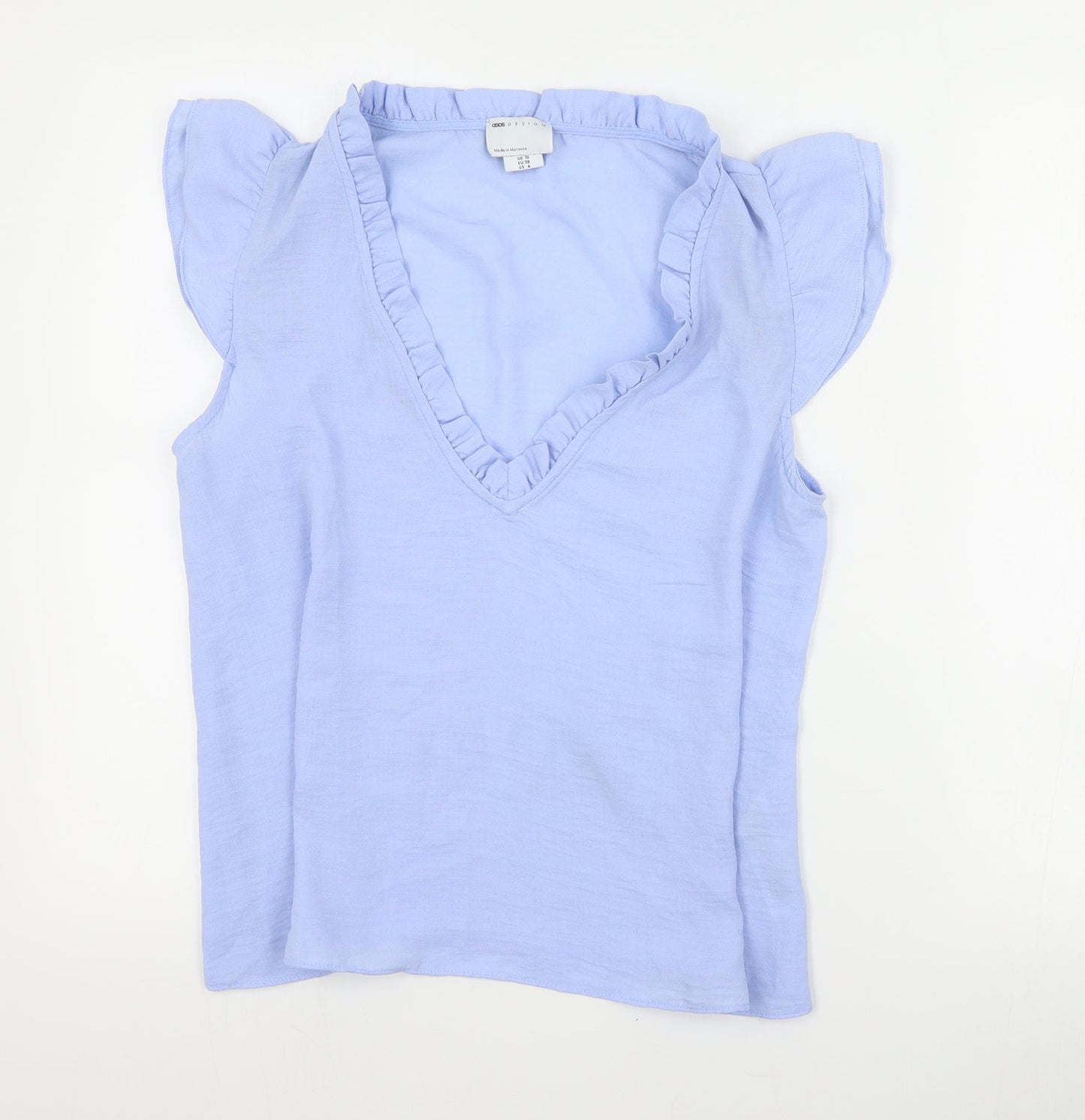 Womens UK Size 10 ASOS Blue Basic Blouse