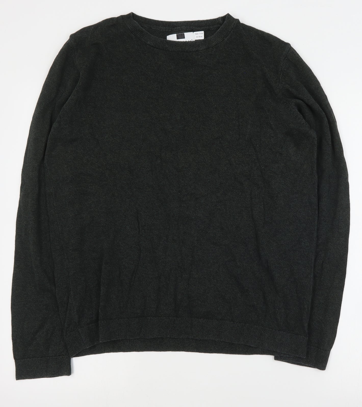 Topman Mens Green Round Neck  Cotton Pullover Jumper Size M