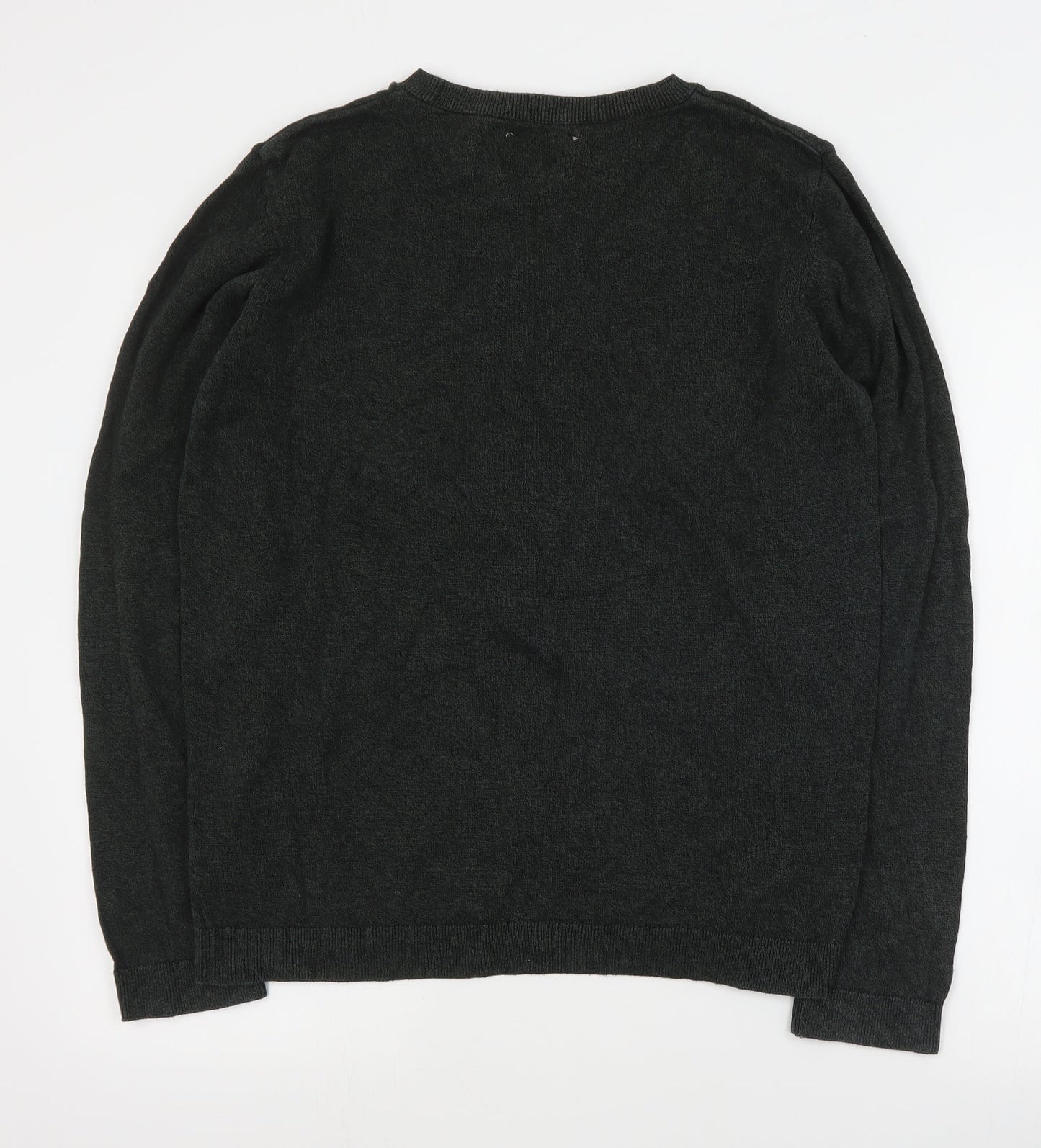 Topman Mens Green Round Neck  Cotton Pullover Jumper Size M