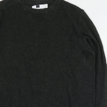 Topman Mens Green Round Neck  Cotton Pullover Jumper Size M