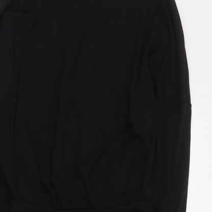 New Look Womens Black  Polyester Mini  Size 8  Round Neck Pullover - Ruched