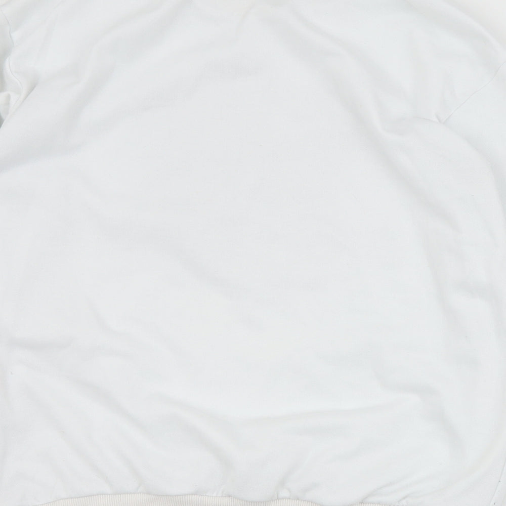 SheIn Mens White  Polyester Pullover Sweatshirt Size M