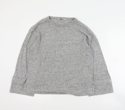 George Womens Grey Round Neck  Polyester Pullover Jumper Size XS
