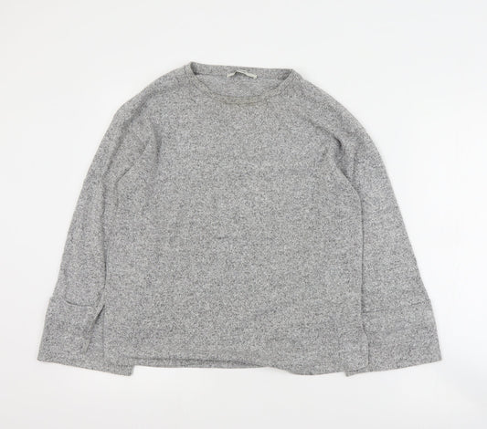 George Womens Grey Round Neck  Polyester Pullover Jumper Size XS