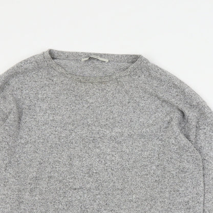 George Womens Grey Round Neck  Polyester Pullover Jumper Size XS