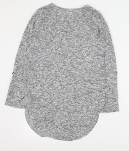 Primark Womens Grey Round Neck  Polyester Pullover Jumper Size 6