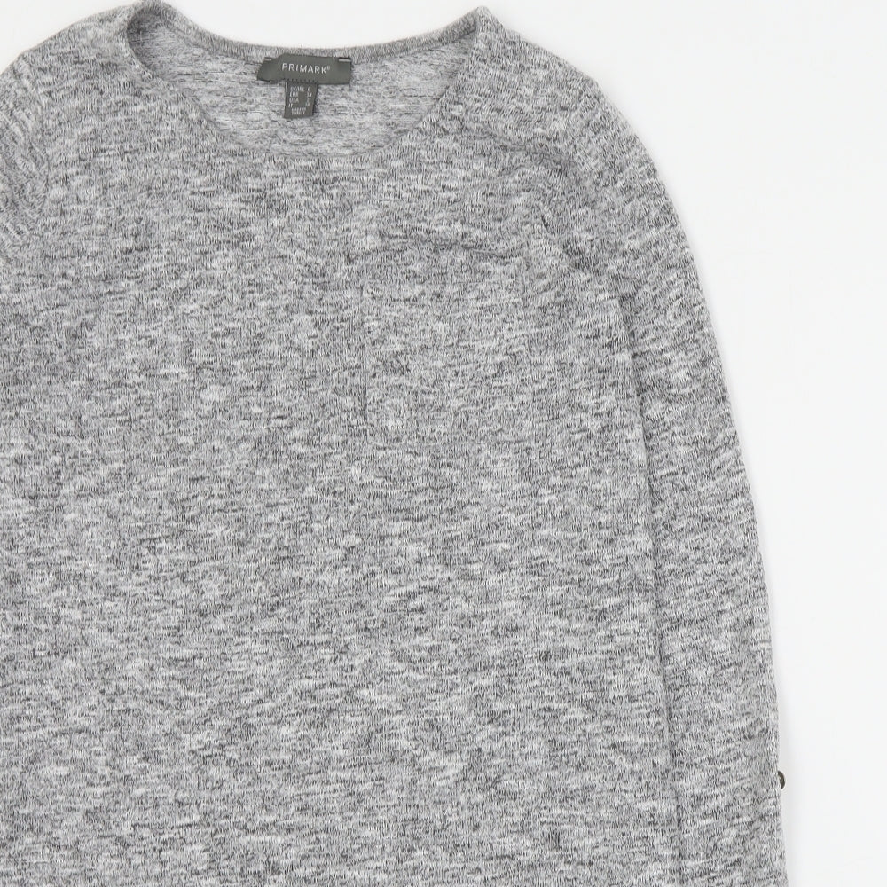Primark Womens Grey Round Neck  Polyester Pullover Jumper Size 6