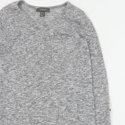 Primark Womens Grey Round Neck  Polyester Pullover Jumper Size 6