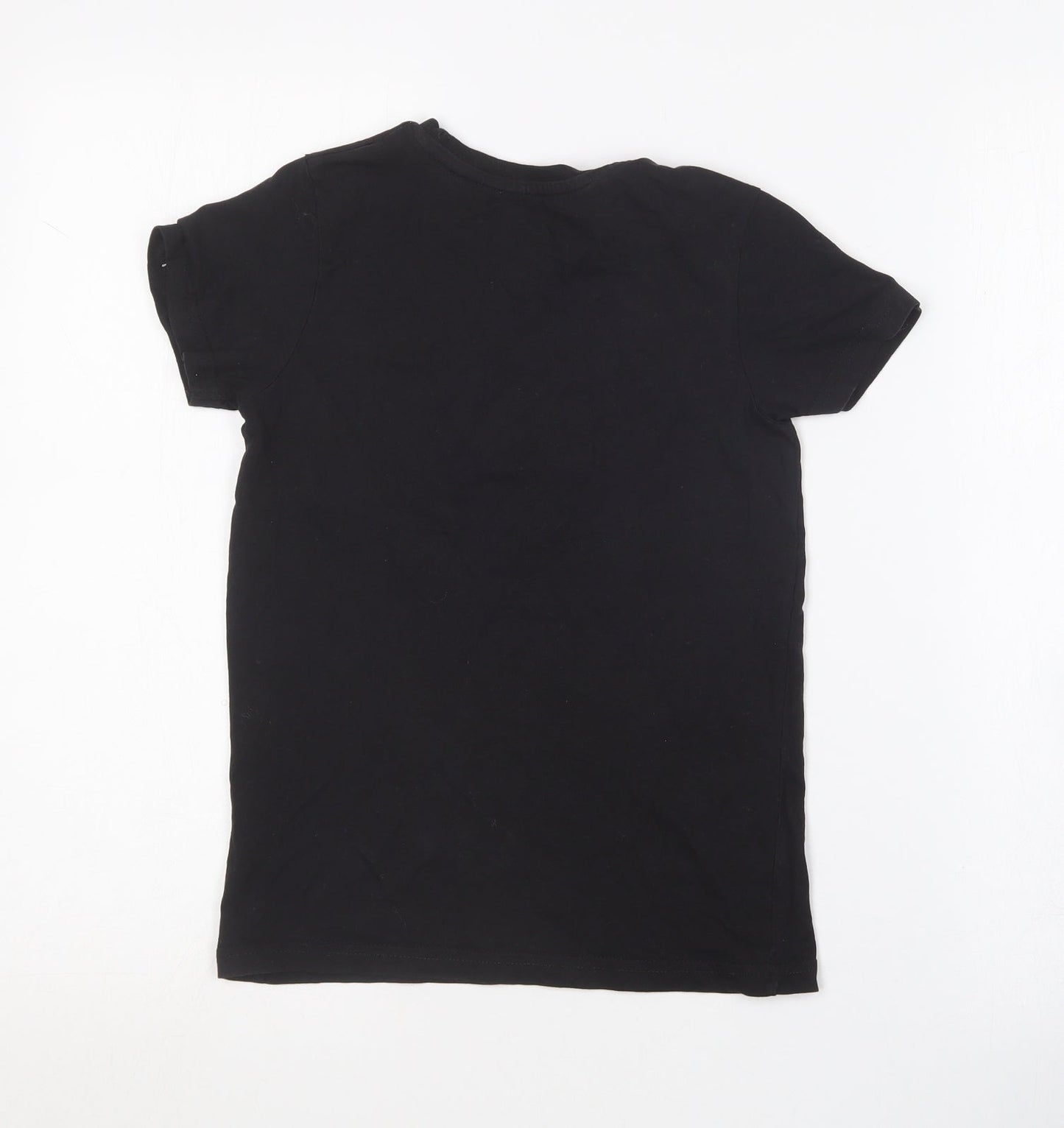 Matalan Boys Black  Cotton Basic T-Shirt Size 8 Years Round Neck  - Bronx NYC