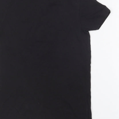 Matalan Boys Black  Cotton Basic T-Shirt Size 8 Years Round Neck  - Bronx NYC