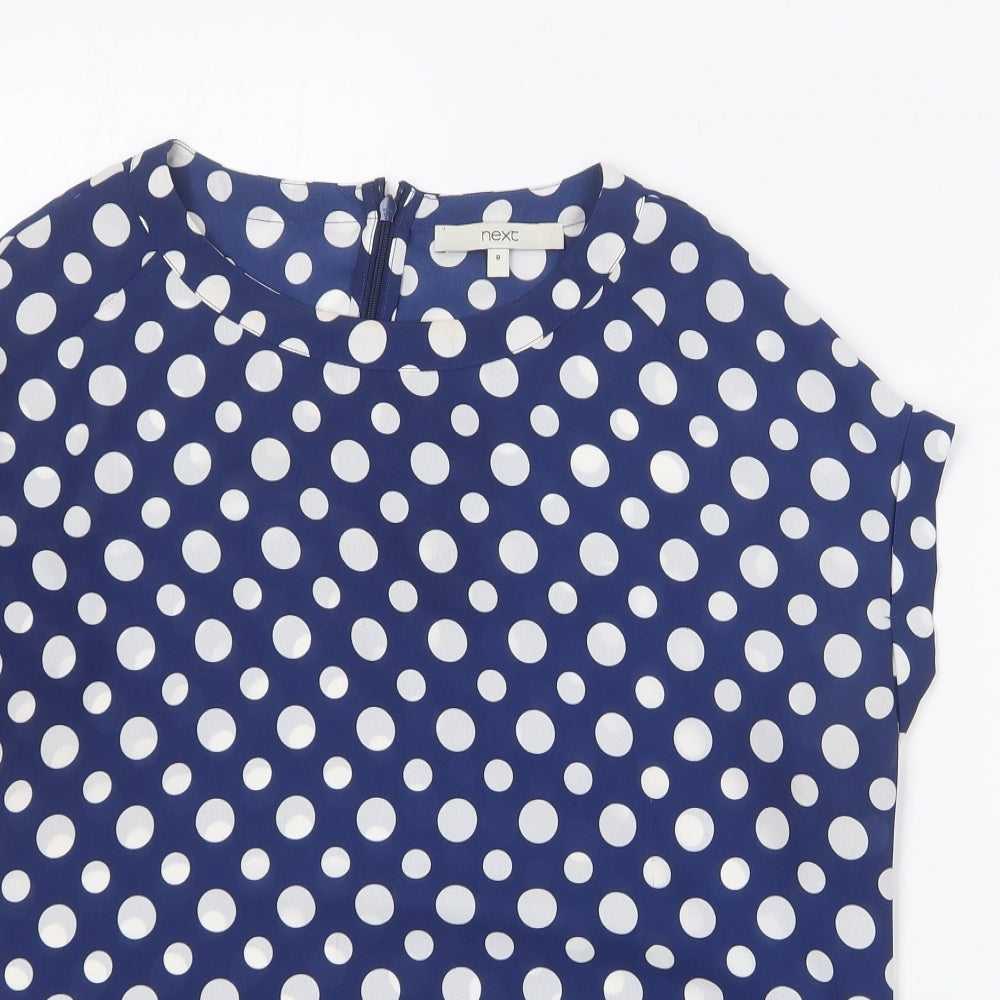 Womens UK Size 8 NEXT Blue Basic Blouse