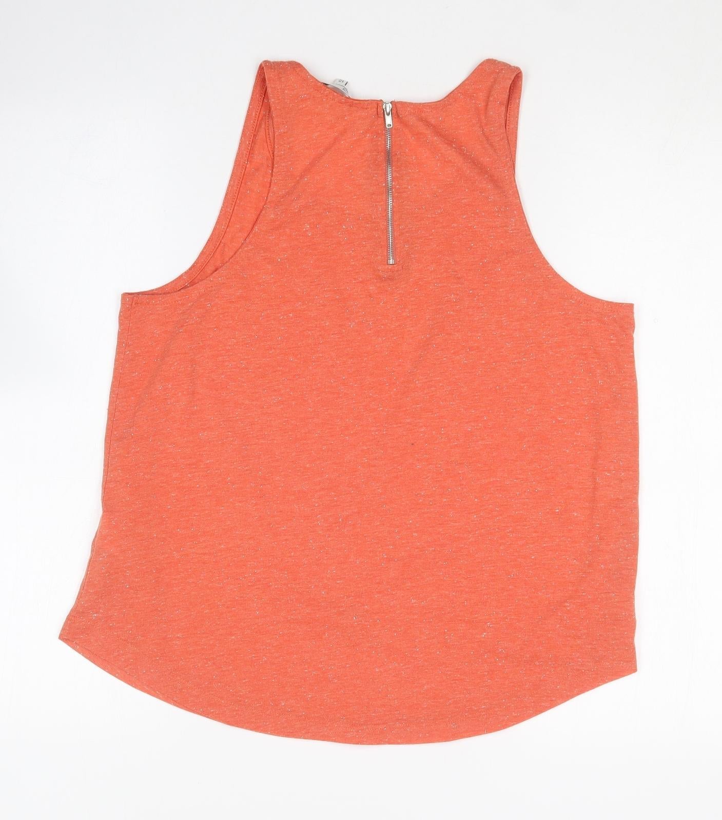 Womens UK Size 12 Peacocks Orange Basic Tank