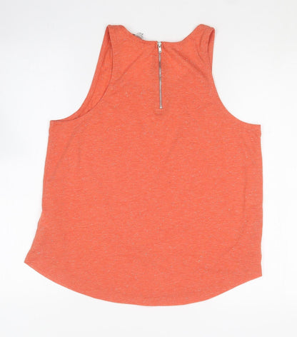 Womens UK Size 12 Peacocks Orange Basic Tank