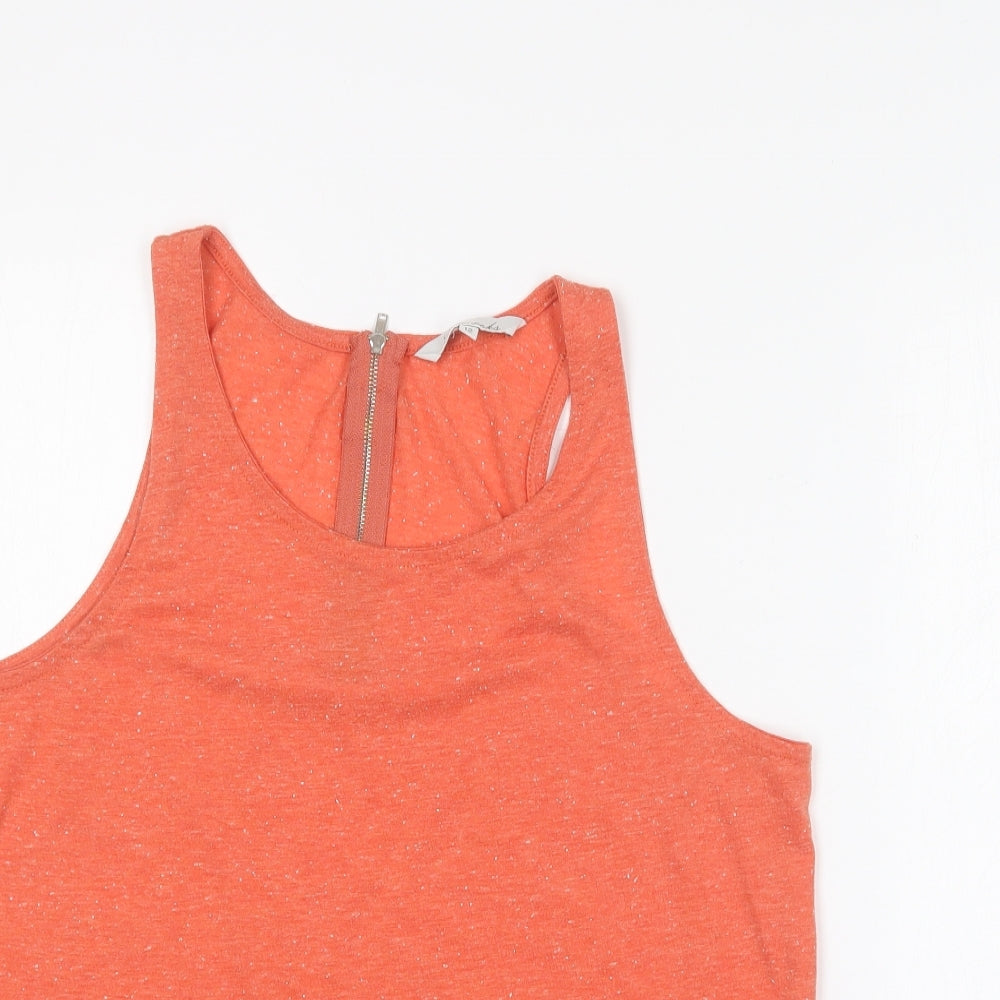 Womens UK Size 12 Peacocks Orange Basic Tank