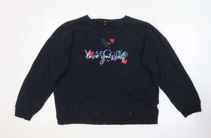 Womens UK Size M River Island Blue Pullover Jumper