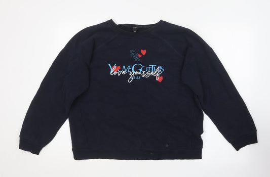 Womens UK Size M River Island Blue Pullover Jumper