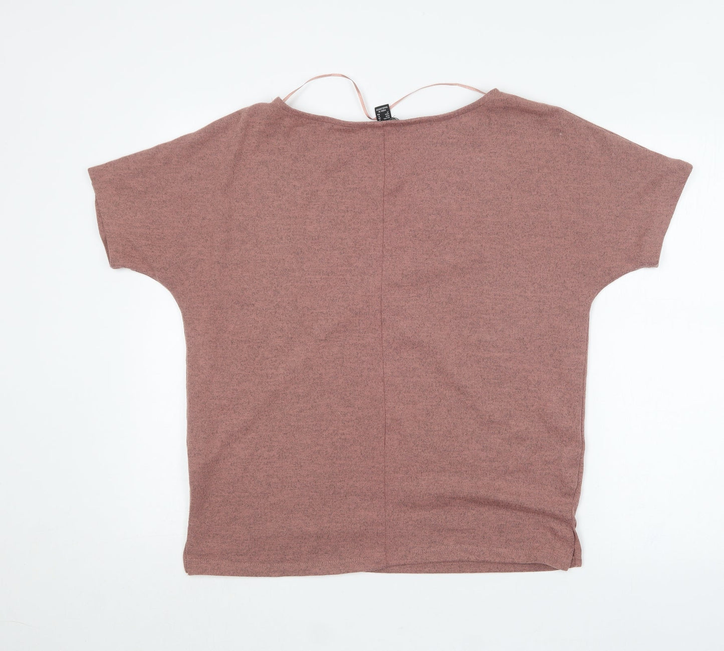 Primark Womens Brown  Polyester Basic T-Shirt Size 8 Round Neck