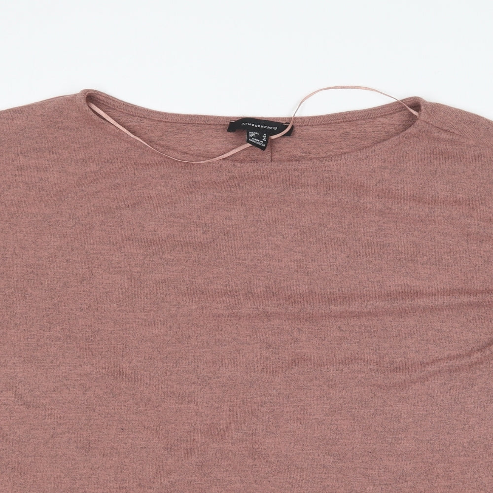 Primark Womens Brown  Polyester Basic T-Shirt Size 8 Round Neck