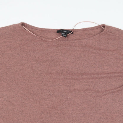 Primark Womens Brown  Polyester Basic T-Shirt Size 8 Round Neck