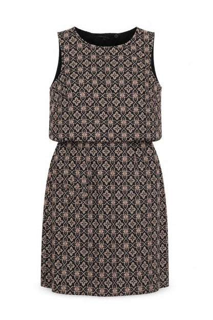 Marks and Spencer Womens Multicoloured Geometric Polyester A-Line  Size 8  Round Neck Zip