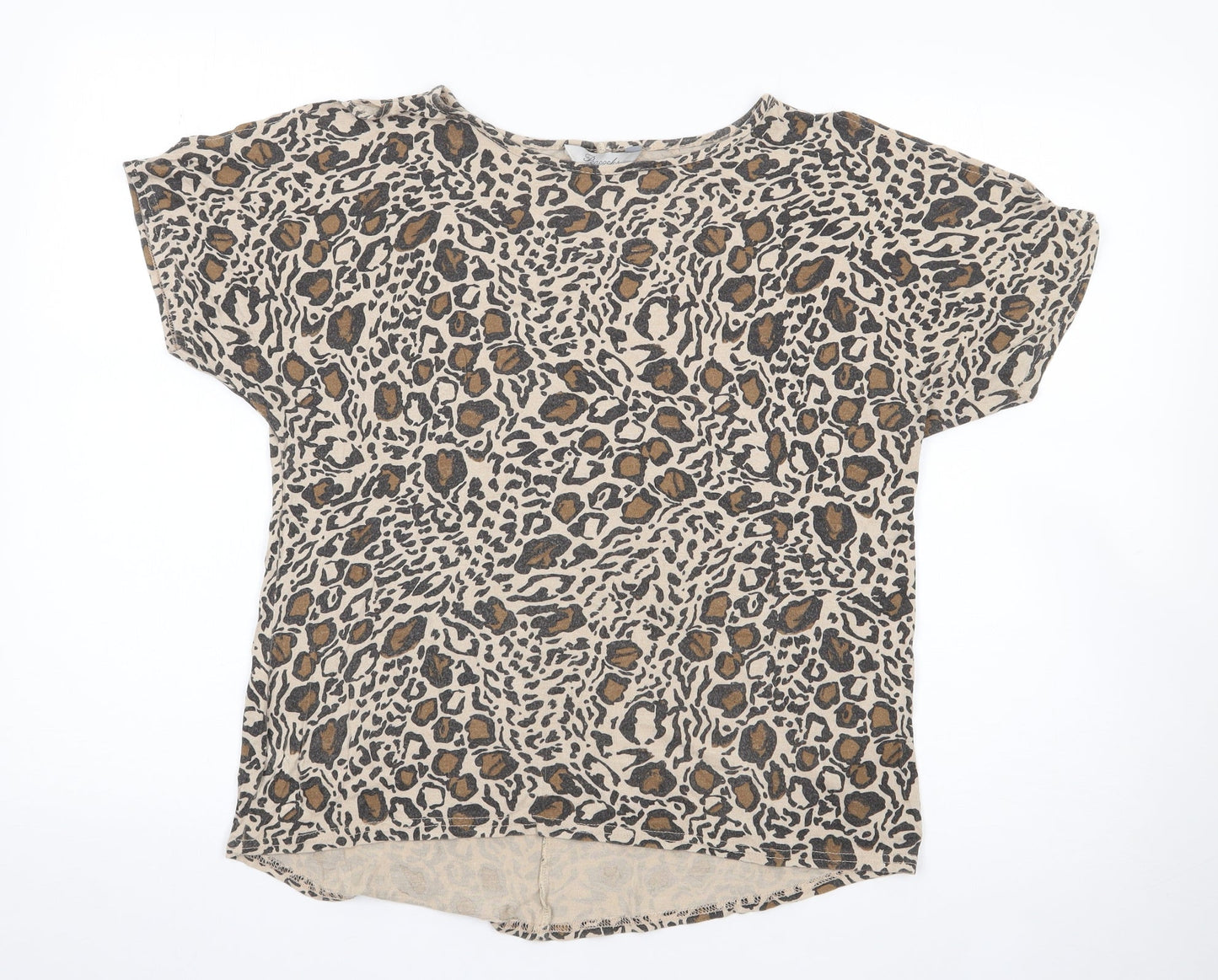 Womens UK Size 8 Peacocks Brown Jersey T-Shirt