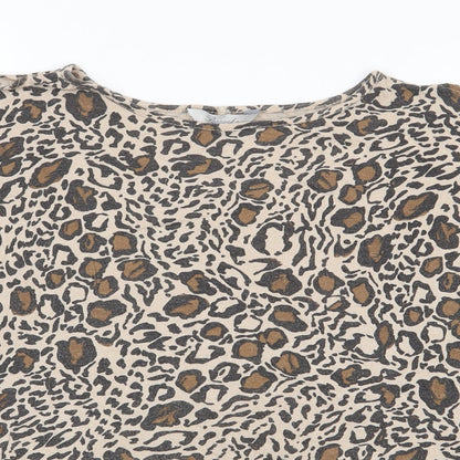 Womens UK Size 8 Peacocks Brown Jersey T-Shirt