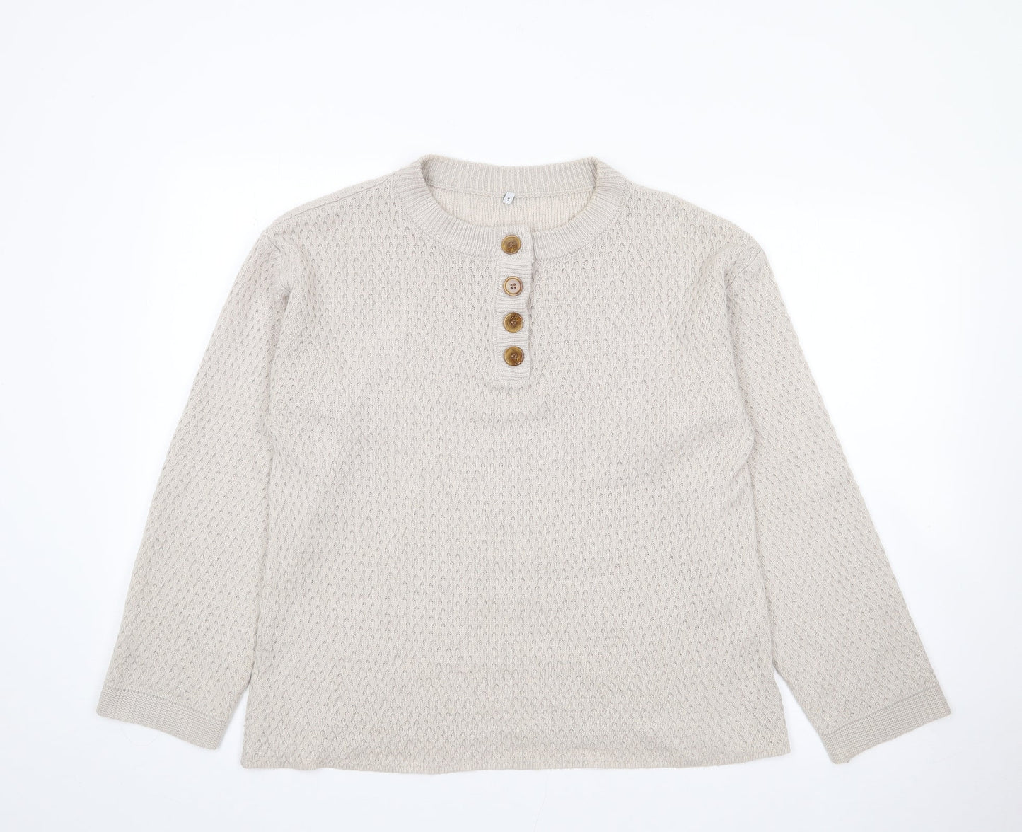 Womens UK Size S Preworn Beige Pullover Jumper