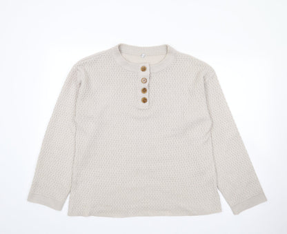 Womens UK Size S Preworn Beige Pullover Jumper