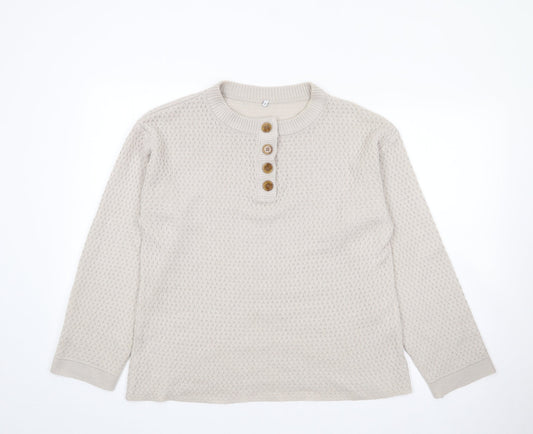 Womens UK Size S Preworn Beige Pullover Jumper