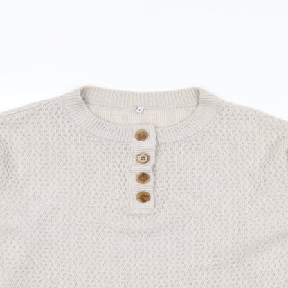 Womens UK Size S Preworn Beige Pullover Jumper